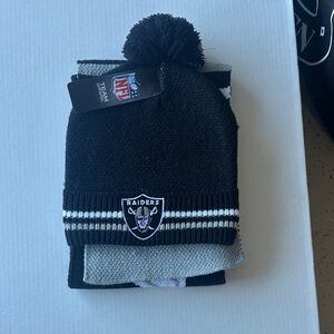 Riders   Beanie with Pom-Pom - Black and Gray and a scarf